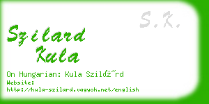 szilard kula business card